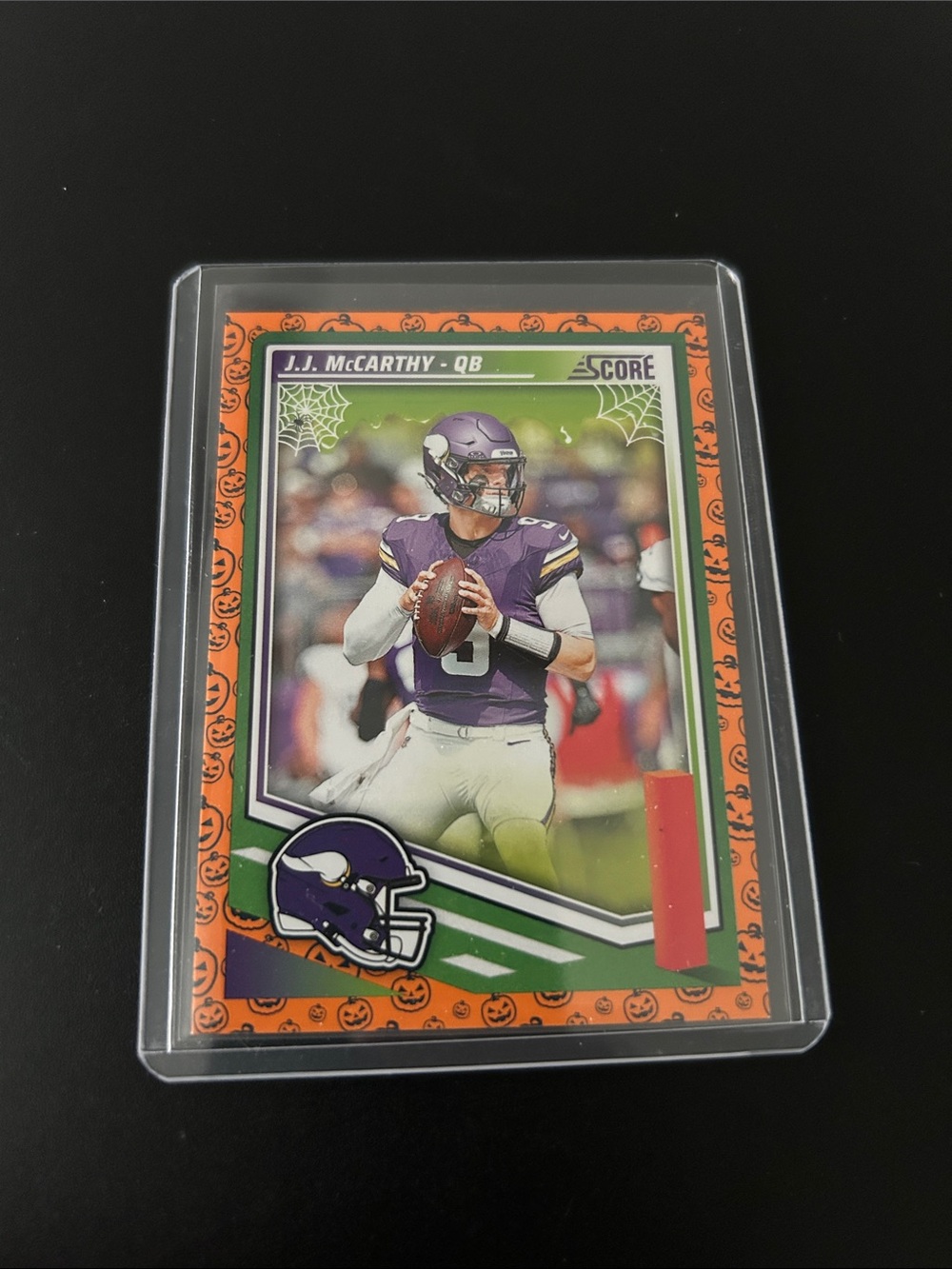 Panini J.J. McCarthy Vikings Football Card — Purple & Gold